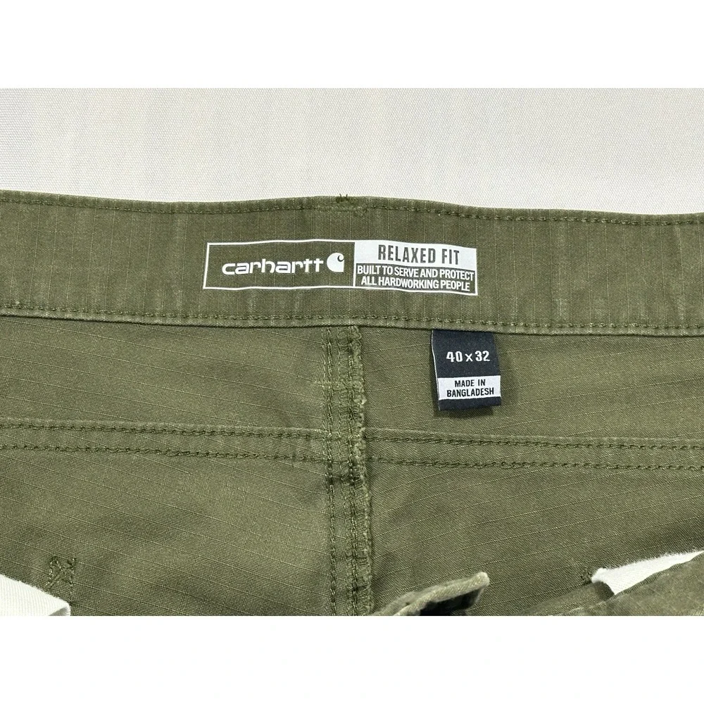 Carhartt Pants Mens 40x32 Green Rugged Flex Ripstop Cargo Relaxed Fit BN5461-M
